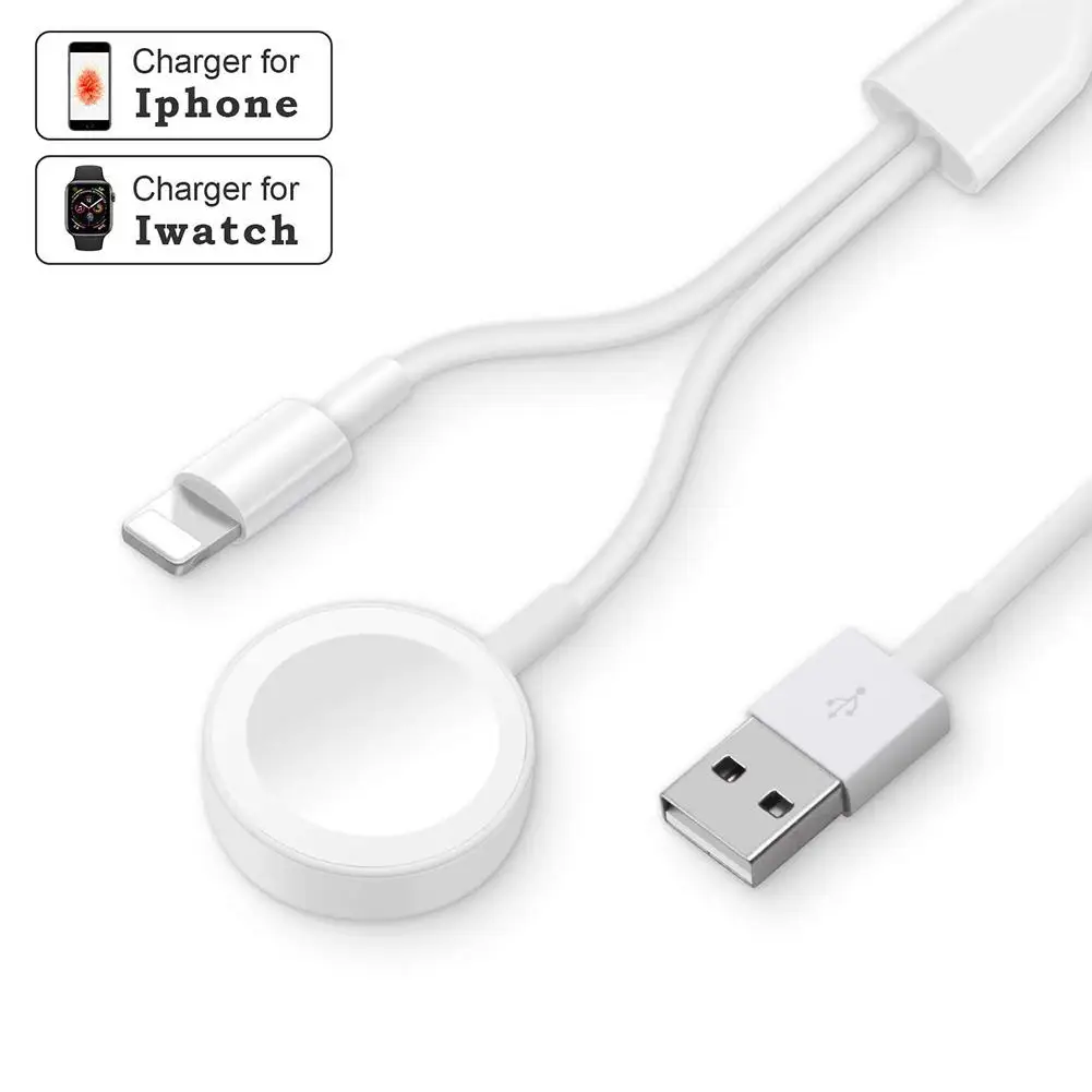 

2 in 1 Wireless Charger Phone Smart Watch Fast Charging Cable for iPhone iWatch