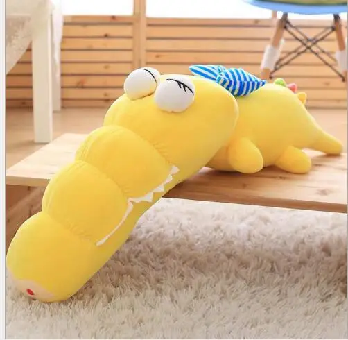 Wyzhy пуховик из хлопка с бантиком, игрушечный плюшевый крокодил кукла диван украшение в виде отправьте друзьям и детям подарки 50 см - Цвет: Цвет: желтый