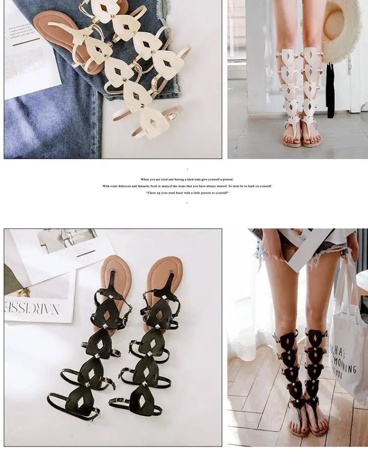Gladiator Sandals Female Summer Beach Shoes 2018 New Flat Flip Flops Sweet Bohemian Sandals Shoes For Woman Plus Size 34-44 Pink (22)