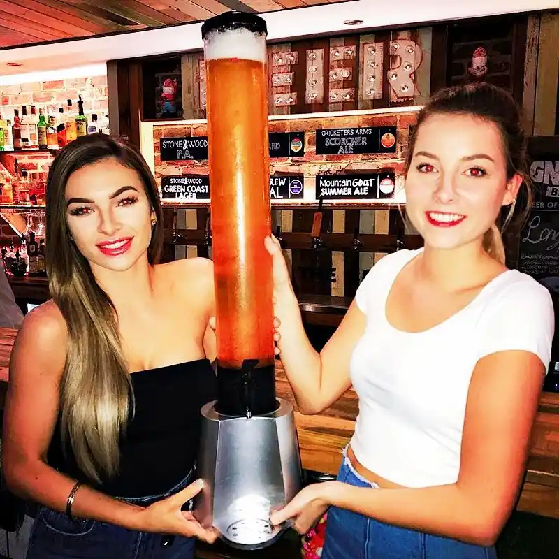 Silver 3 Liters Cup Holder Beer Tower Dispenser with Ice Tube BT10