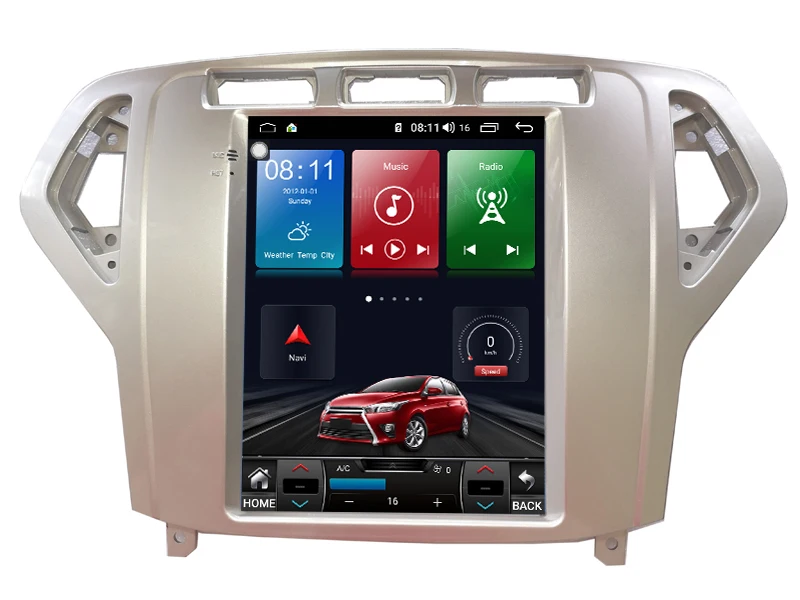 Clearance 64GB Android8.1 Tesla style Car GPS Navigati for Ford Mondeo 2007-2010 yea Vertical  screen GPS multimedia radio navigaton 6