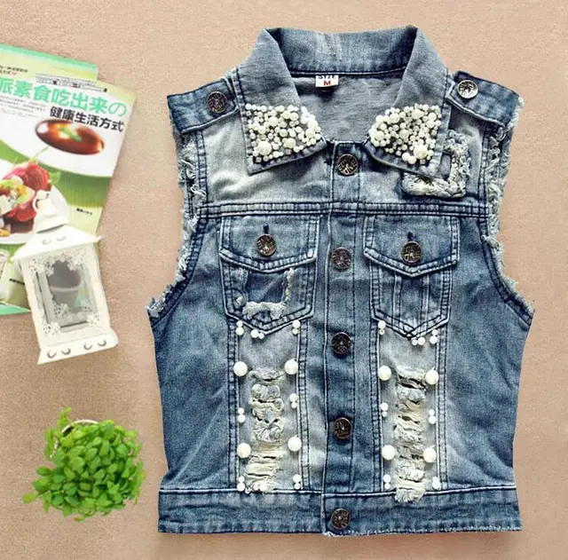 Primavera de 2016 nuevas mujeres chaleco de moda juvenil fresco chaleco de mezclilla verano sin mangas|vest zipper|vest blackspring jones -