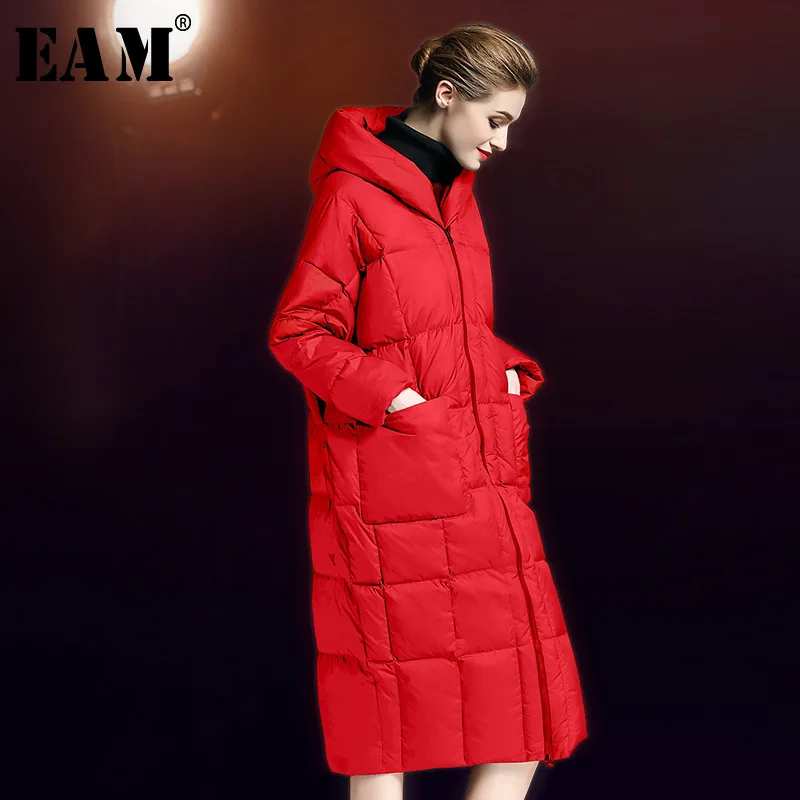 Poches gray Garder Printemps 2019 Douille Ob079 Au Capuchon Chaud Down Veste Long Black red Nouveau Femmes eam Col Mode Marée Vintage Pleine À Zipper De 7gd88fq