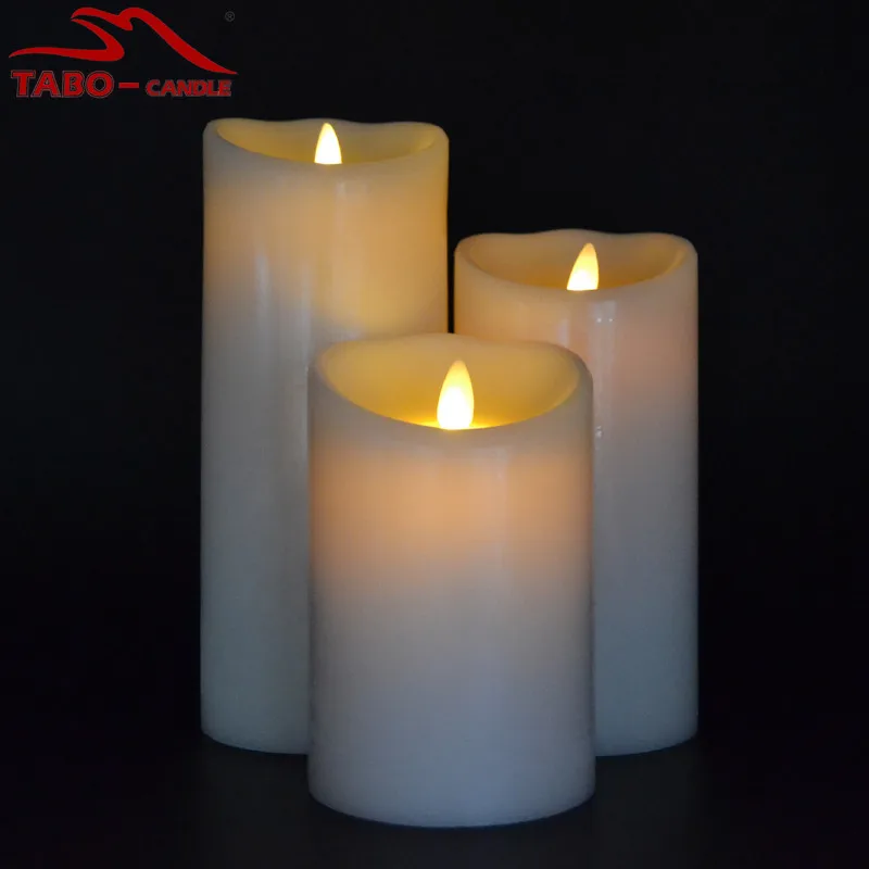Nwe Dancing Flameless LED Wax Pillar Candle In 3 Different Sizes