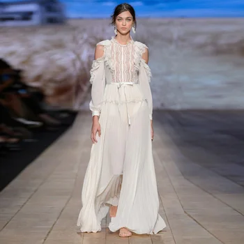 

2019 Dress Sexy Celebrity Backless Ruffles Full Patchwork Women O Neck Slit Elegant Night Club Body con Party Dresses Wholesale