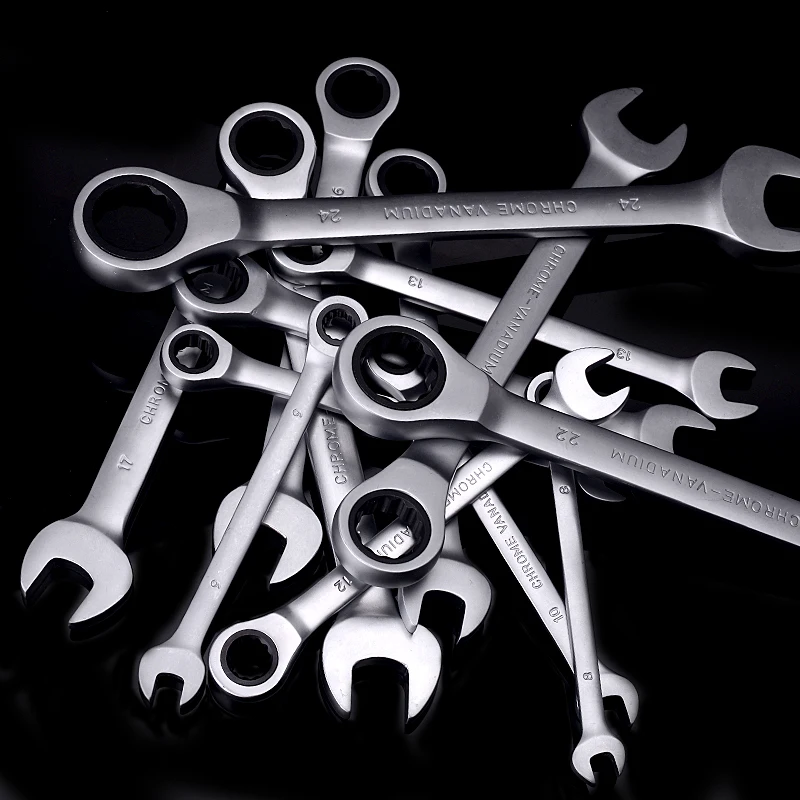 8-24mm 14 piezas Llave de trinquete herramientas para herramientas de reparación de automóviles Llave de trinquete llave de engranaje torque Llave de trinquete