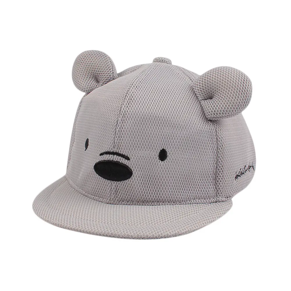 Bear Mesh Baby Infant Sun Baseball Hat Toddler Kids Boys Girls Summer Cool Caps Adjustable Size Cotton Absorbent Tape 2019 New Style (4)