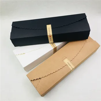 

Wedding Candy Kraft Gift Paper Packaging Boxes Flower Storage Long Stripe Box Engagement Present Bookmark Decoration 24Pcs/Lot