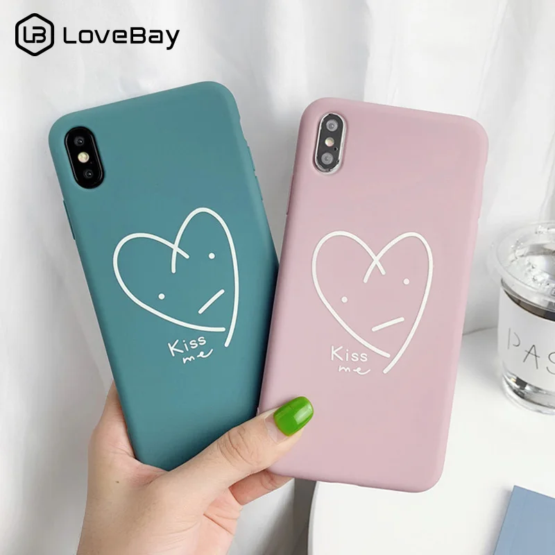 

Lovebay Luminous Letter Phone Case For iPhone 6 6s 7 8 Plus Love Heart For iPhone X XS XR XS Max Soft TPU Silicone Back Cover