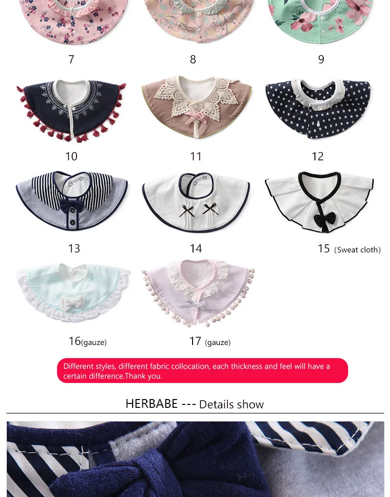 Herbabe детские нагрудники новорожденных милый мультфильм Животные детский слюнявчик Полотенца младенческой Burp Полотна хлопка детей