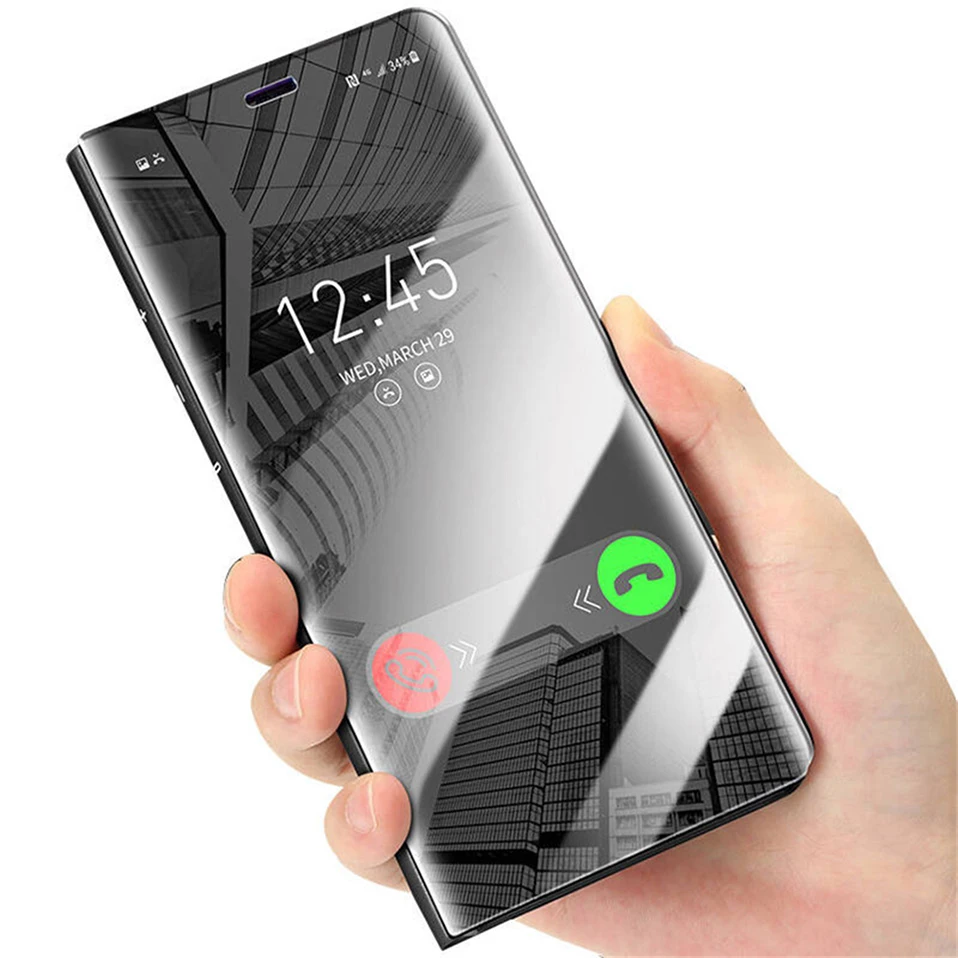 Умный чехол для samsung Galaxy A50 Примечание 10 плюс 8 9 S8 S9 S10 S10e J4 J6 плюс J3 J7 J8 A6 A7 флип зеркальные поликарбонатные Чехлы для телефона