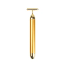 Face Slimming Massage Facial Roller Expert 24k Gold Vibration Beauty Face lift Massager Stick Skin Tightening Wrinkle Skin Care facial soft gel mask with acupoin therapy for face skin no wrinkle portable charging beauty vibration lift massage instrument