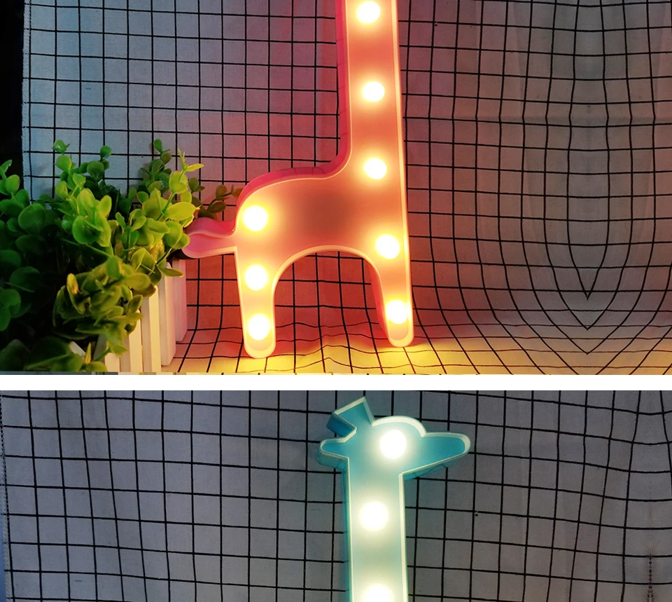 Children's Night Light Giraffe Novelty LED Night Light 3W AA Battery Powered Atmosphere Light Bedside Room Decor For Kids (2)