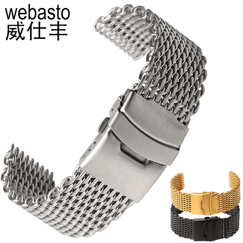

Webasto Watch Band Stainless Steel Straps Width 18 20 22 24mm Buckle Watch Strap Watchbands Free Shipping