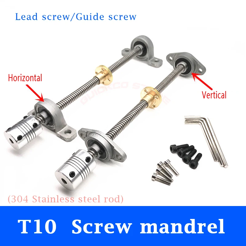 

10MM 304 stainless steel screw rod 3D printing carving guide rail stepping motor screw guide rail and screw rod lead screw rail