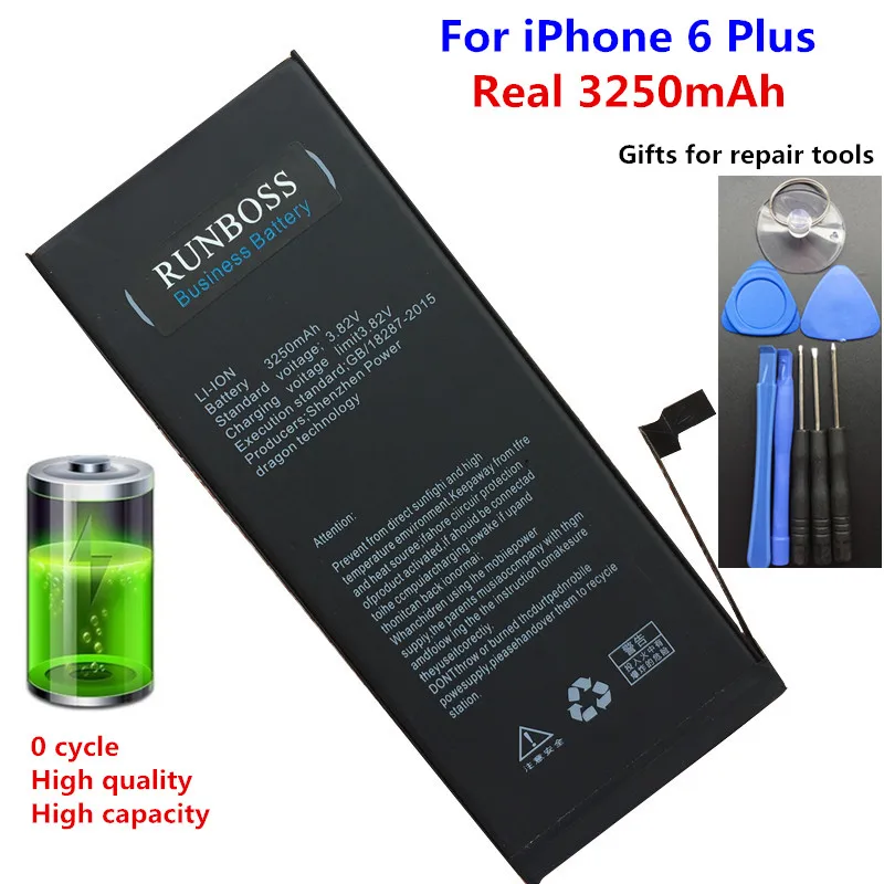 Runboss настоящий 3250mAh аккумулятор мобильного телефона для iphone 6 Plus для iphone 6 Plus батарея Бесплатные инструменты