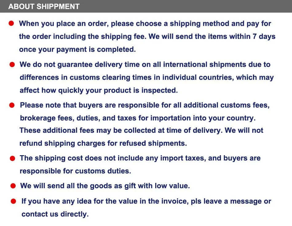 about shippment