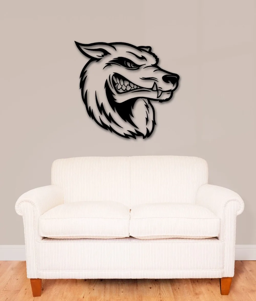 

Wall Stickers Vinyl Decal Wolf Head Tribal Predator Hunting Trophy