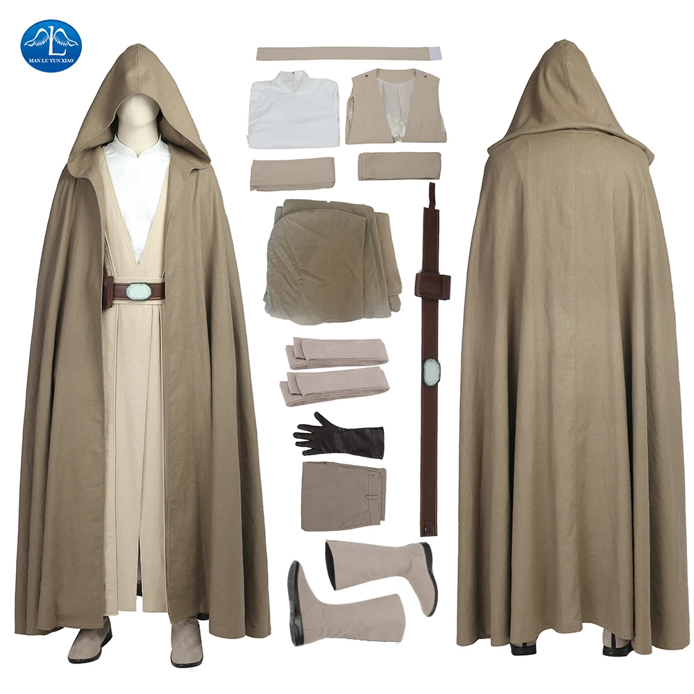 

MANLUYUNXIAO New Men's Outfit Star Wars The Last Jedi Luke Skywalker Costume Halloween Cosplay Costume For Men Custom Made