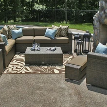 Горячая Торговая гарантия гостиничная наружная мебель pe ротанга коммерческий спальный диван