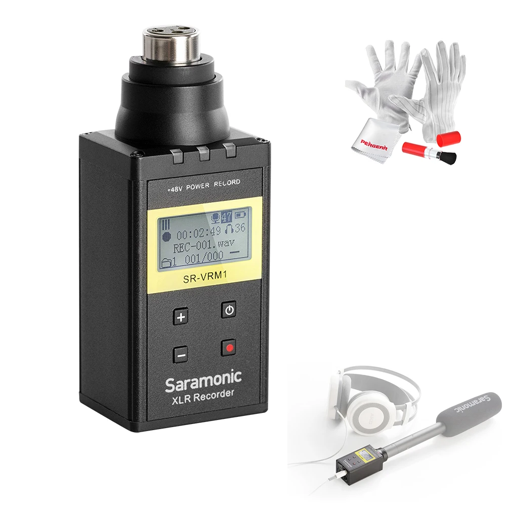 

Saramonic SR-VRM1 Digital Plug-on Linear PCM Recorder with Phantom Power LCD Display for XLR Microphones UwMic9 Microphones