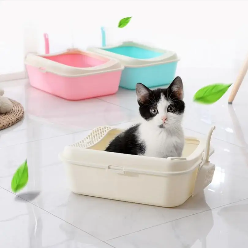 HIPET Pet Dog Cat Litter Box Toilet Bedpan Semi-closed Anti-Splash Puppy Teddy Indoor Toilet Supplys For Dogs Cats Litter Tray