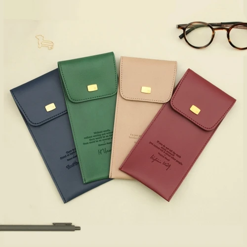 

Book Holic Pencil Case 88*190mm Creative Vintage Faux Leather Pencil Bag 1 Piece School Office Supplies
