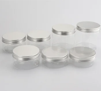 

30g 40g 50g 60g 80g 100g 150g 200g 250g Clear PET Plastic Jar and Aluminum Lids Empty Cosmetic Containers Storage Bottles & Jars
