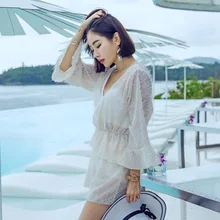 Купальный костюм для женщин полный купальник в стиле ретро Двухсекционный Купальник Одежда для пляжа Сексуальная на косточках юбка-обруч