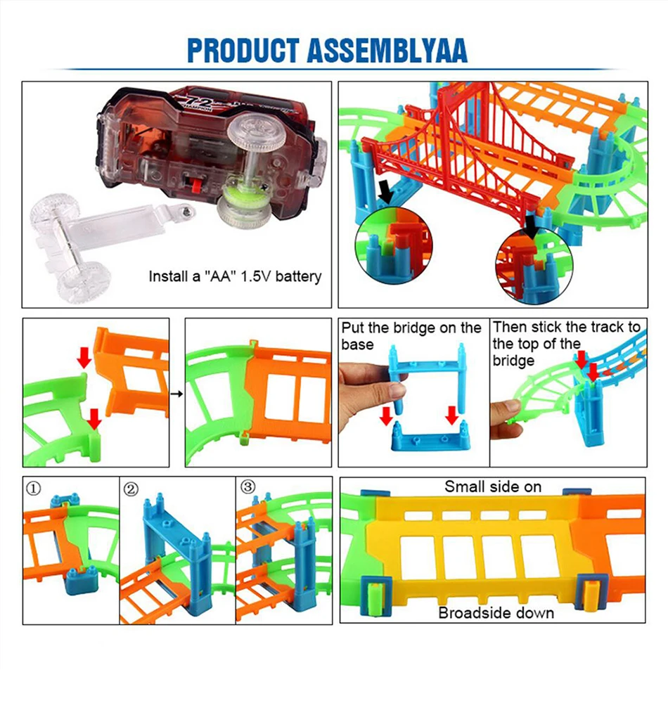 Тип, гибкие железнодорожные дорожки, автомобильные игрушки, сделай сам, волшебный трек, дорожный набор, мигающий светильник, железнодорожная Автомобильная сборка, модель поезда, игрушка в подарок