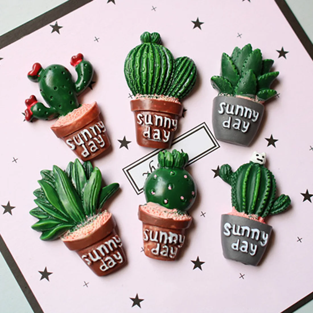 

6 Choices Simulation Plant Pot Culture Pattern DIY Fridge Sticker Home Kitchen Decoration