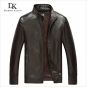 Dusen Klein Men Genuine Leather Jacket Autumn Outerwear Black/Slim/Simple Business Style/Sheepskin Coat 14Z6608 cowhide print jacket