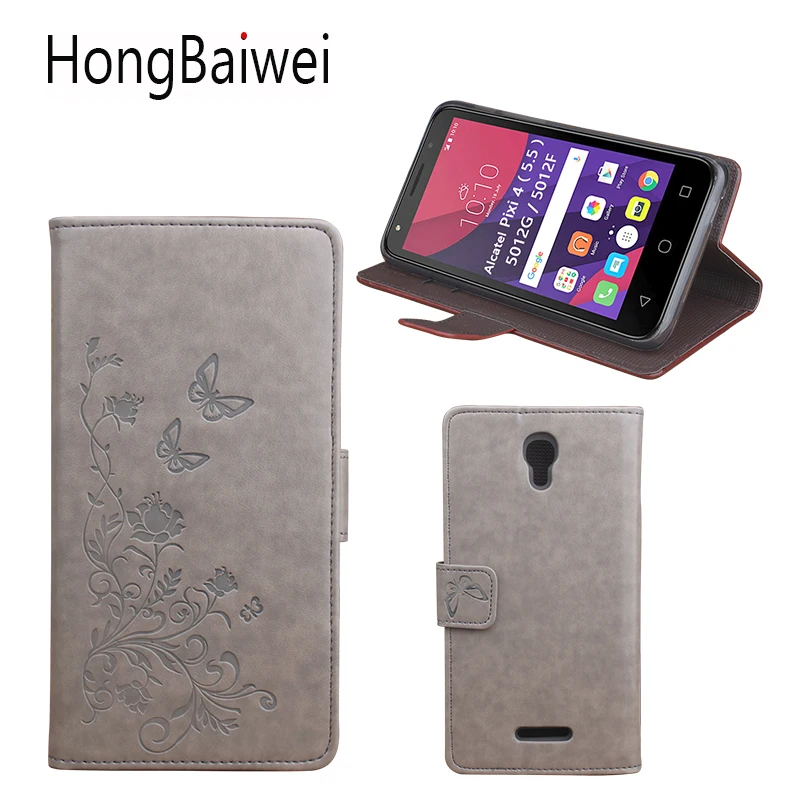 

Filp Case for Alcatel Pixi 4 5.5 5012G 5012F Case 3D Printed Flower Flip Luxury Leather Wallet Phone Coque Case Luxury fall