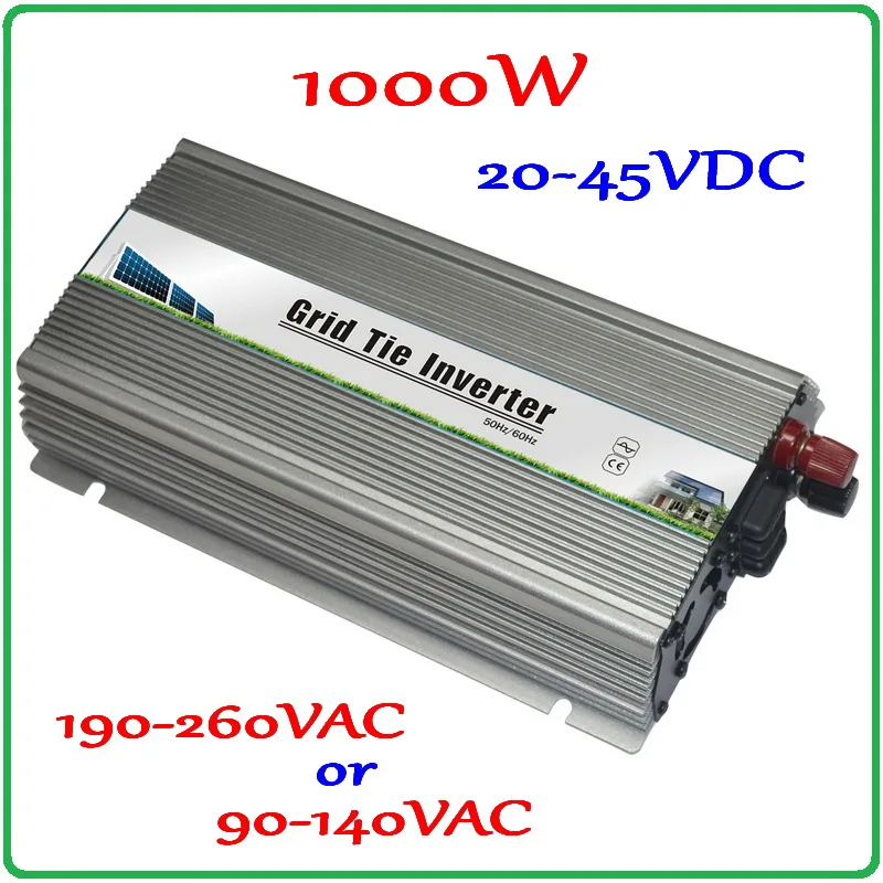 

1000W 30V 60cells/36V 72cells MPPT Grid tie inverter 20-45VDC to AC190-260V or 90-140V on grid tie micro inverter 1000W