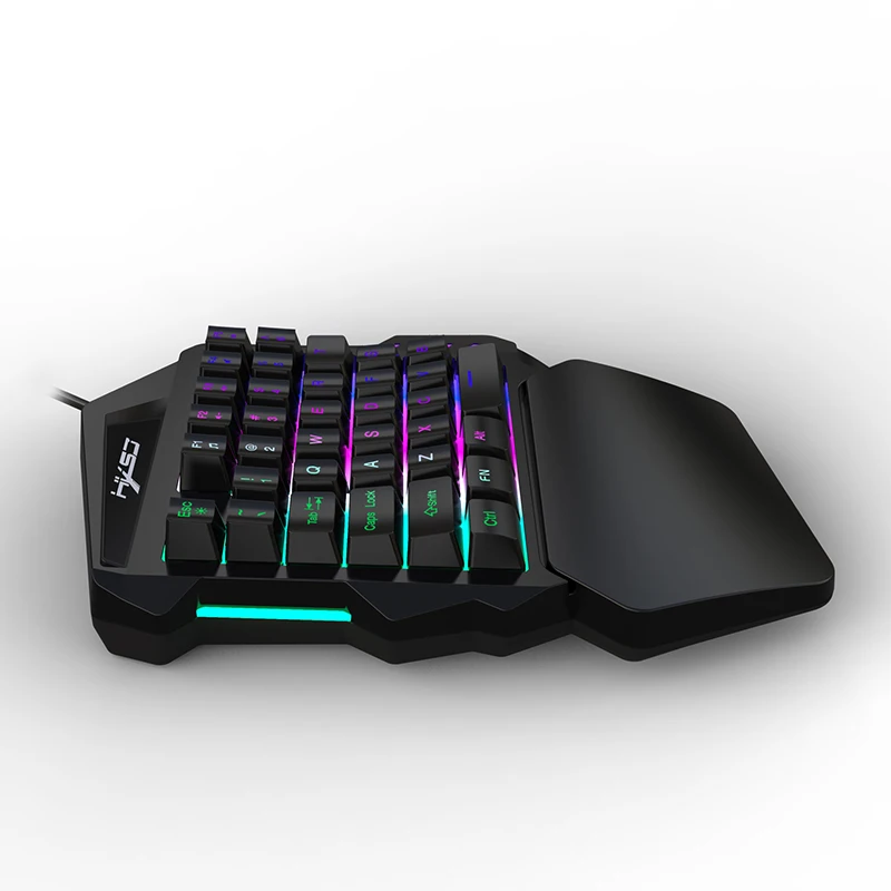 HXSJ 1.6m 35Keys One-Handed Keyboard Gaming Wired Keyboard and Keypad with LED Backlight Game LOLDotaPUBG Mini Keyboard usb    (8)