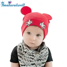 Bnaturawell Baby Hats Warm Cotton Knitted Kids Newborn Caps Infant Cartoon Hats Lovely Mouse Boys Girls Caps Beanie Hats H760