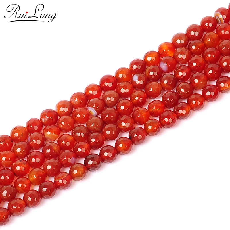 

New arrival 4-14mm faceted red agata stone Natural Stone Beads loose strand 15" For Making Jewelry Diy bracelets necklaces