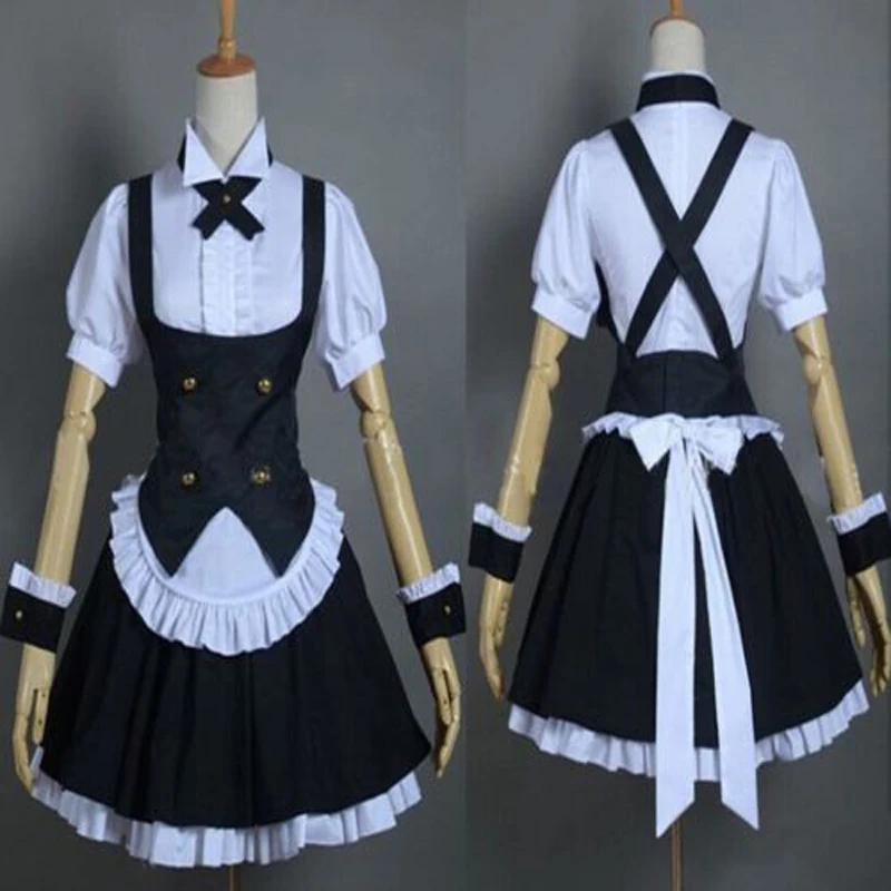 2016 Lady Magical Girl Lyrical Nanoha Maid Dress Sushi Restaurant Waiter font b Cosplay b font