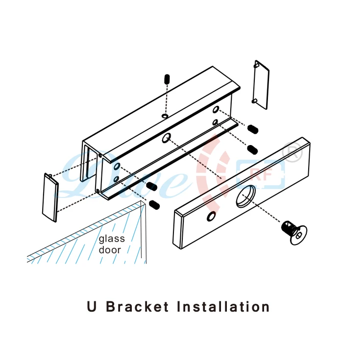 DWE CC дверь безопасности РФ контроля доступа замок держатель U Кронштейн для framelss стеклянные двери