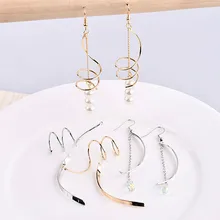 Темперамент простой моды кривой круглый личности серьга геометрической формы аксессуары DIY ручной работы серьги материал