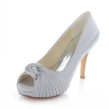 Plissee knoten elfenbein weiß silber champagner plattform hochzeit braut hochzeit schuhe 10 CM high heels stilettos 521-24F ZHL