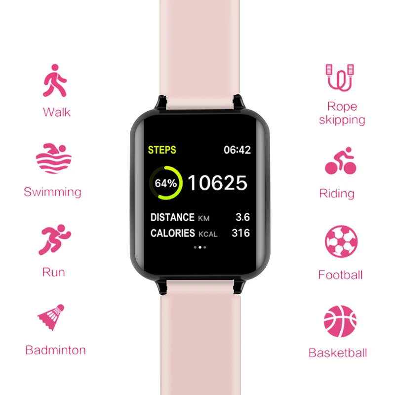 B57 умные часы водонепроницаемые спортивные для iphone телефон Smartwatch монитор сердечного ритма функции кровяного давления для женщин мужчин малыш