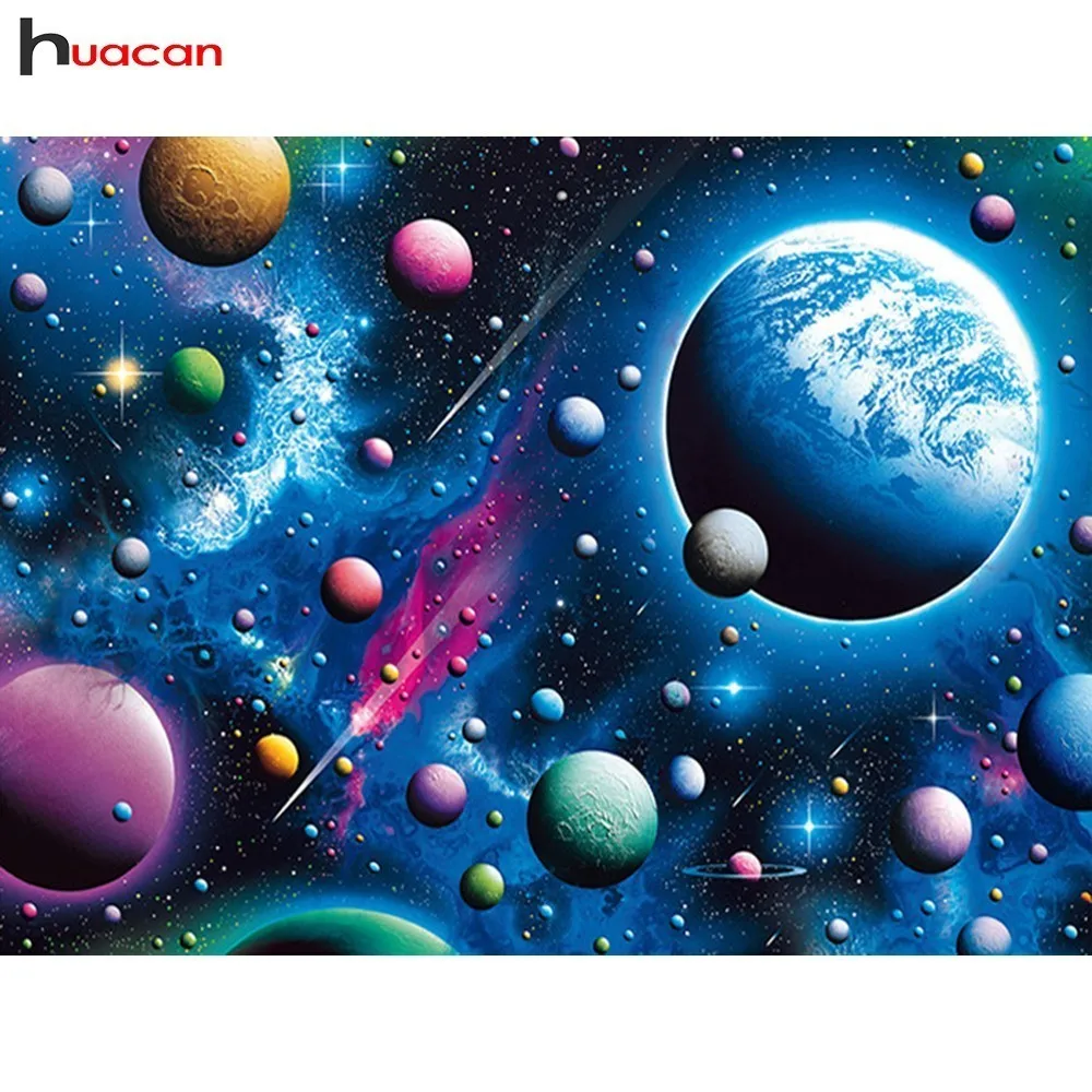 

HUACAN Full Square/Round Drill Mosaic Cross Stitch Cartoon 5D DIY Diamond Painting Galaxy Diamond Embroidery Decoration Home