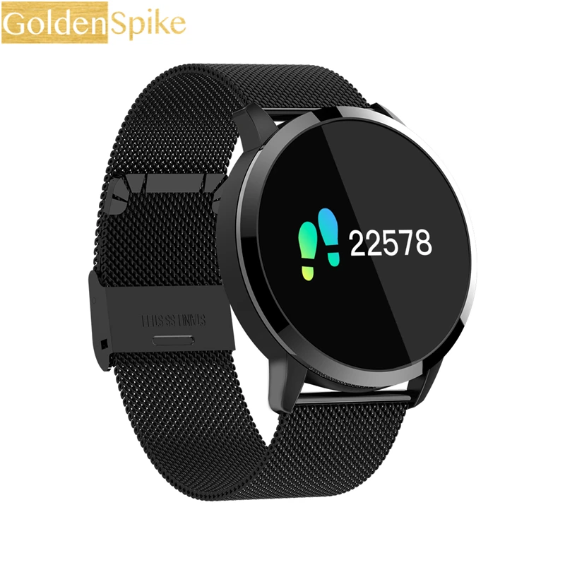 

GOLDENSPIKE Q8 Smart Watch OLED Color Screen men Fashion Fitness Tracker Heart Rate Blood Pressure Oxygen Smartwatch PK k88h