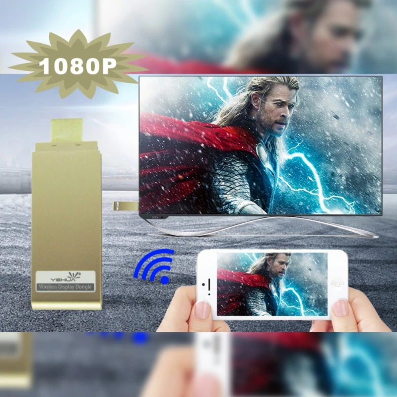 Новейший 1080P беспроводной WiFi Дисплей ТВ ключ приемник HDMI tv Stick Android Miracast для
