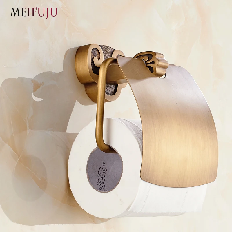 Antique Toilet Paper Holder Rack with Shelf Luxury Bathroom Accessories