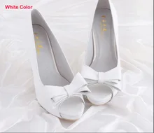 2016 Summer Nude Color Stiletto Heel Dress Shoes Peep Toe Sandals Bowtie Patent Leather Lady Gorgeous Spring Shoes More Color