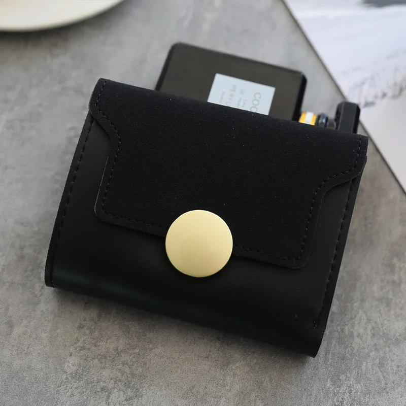 

New Fashion Women Female Purse Triple Fold Wallets Ladies Matte PU Leather Vintage Design Purses portefeuille women bag AB@W3