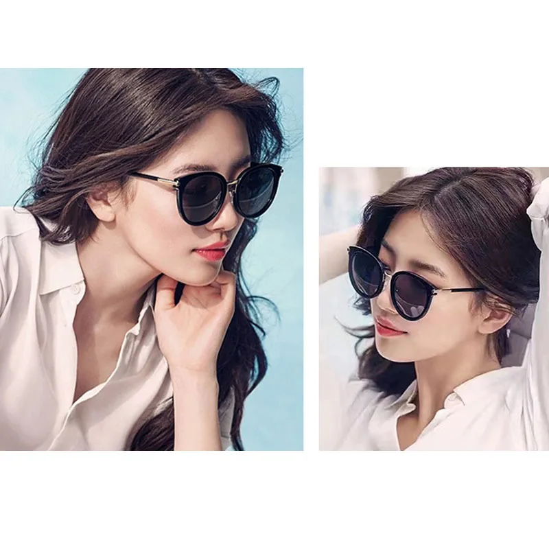 Korean tide network red polarized sunglasses Round face vintage 2018 female