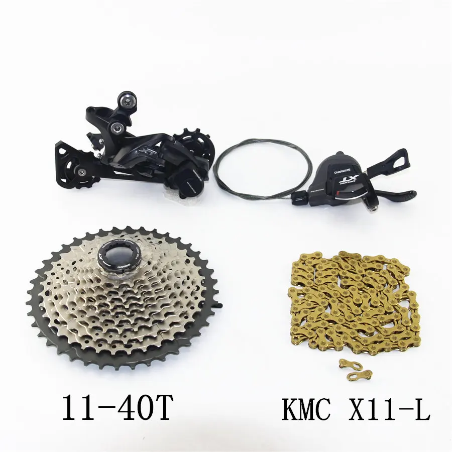 SHIMANO DEORE XT M8000 Группа Комплект горного велосипеда MTB 1x11-Speed 40T 42T 46T SL+ RD+ CS+ CN M8000 рычаг переключения передач задний переключатель - Цвет: 40T KMC X11-L